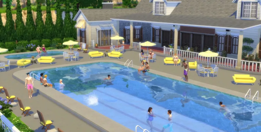 Basen w The Sims 4 i postacie