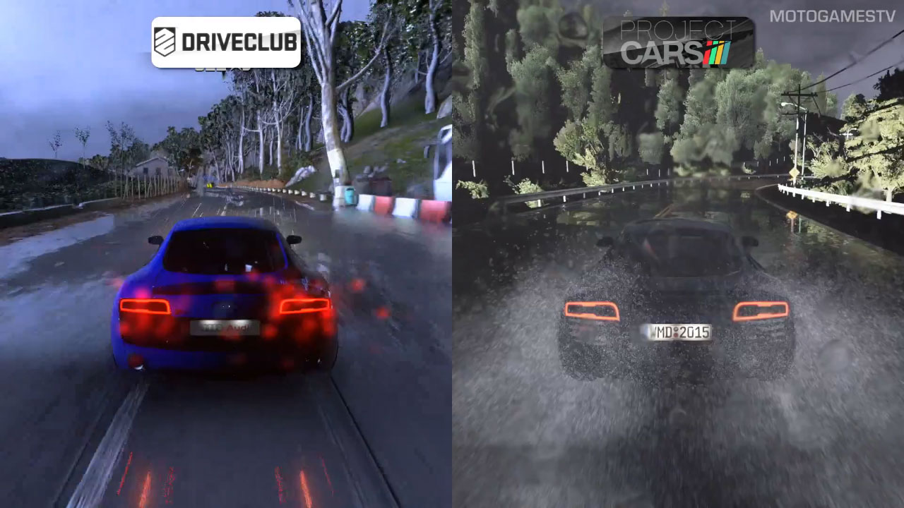 Project CARS vs DriveClub. Porównanie efektów pogodowych