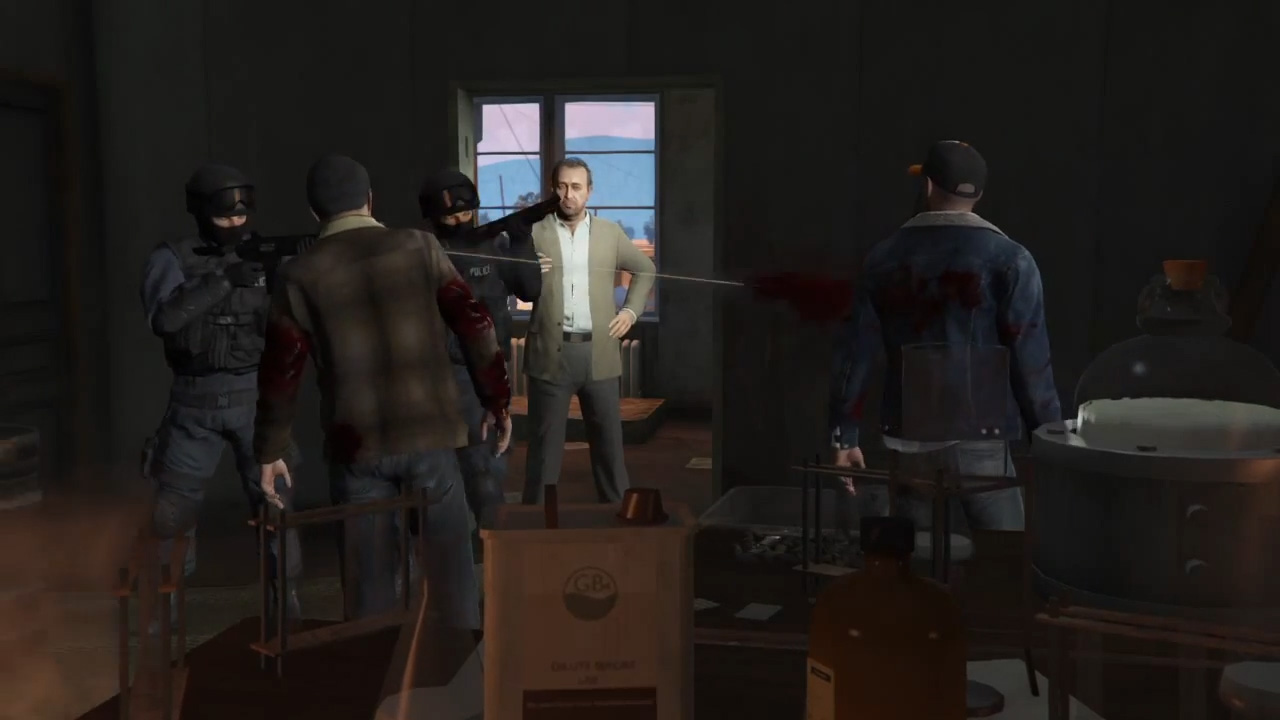 Zabawny błąd w GTA V. Cut-scenka lepsza od kamizelki kuloodpornej!