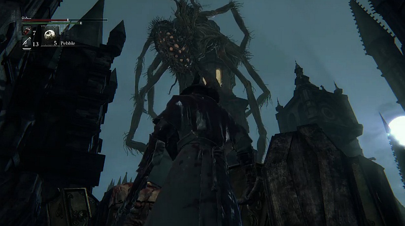 Przerażający pająk na gifie z Bloodborne