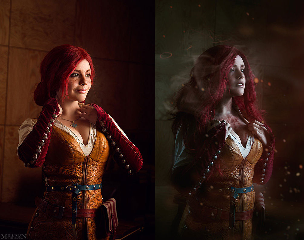 Cosplay Triss Merigold z Wiedźmina 3. Doskonały!
