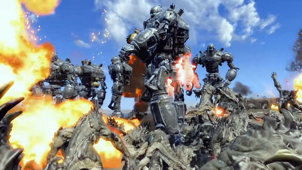 Fallout 4 i spektakularne starcie 1000 mutantów z 10 mechami
