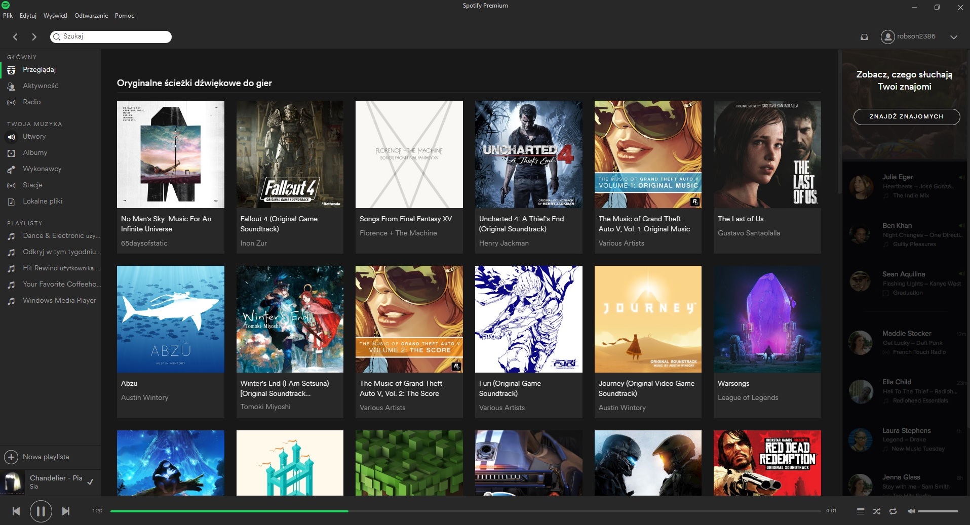 Spotify z kanałem dla graczy
