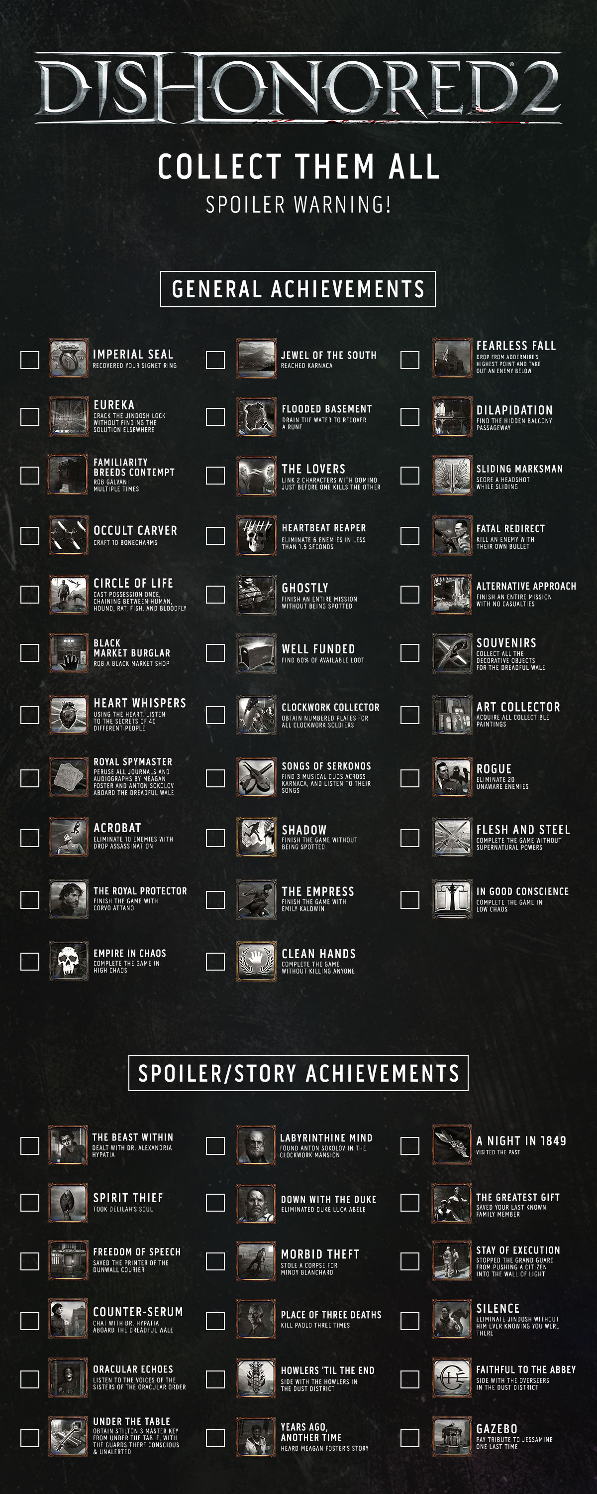 Dishonored 2 osiągnięcia