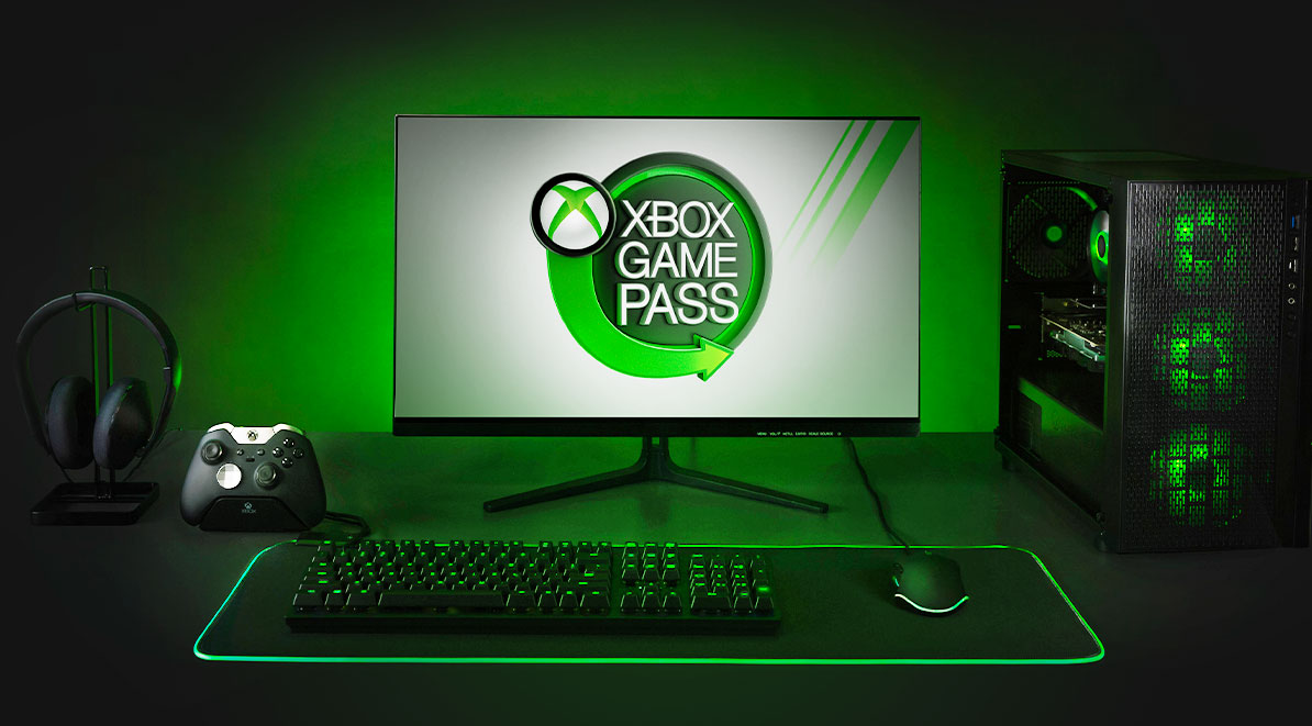 Xbox Game Pass - logo na monitorze