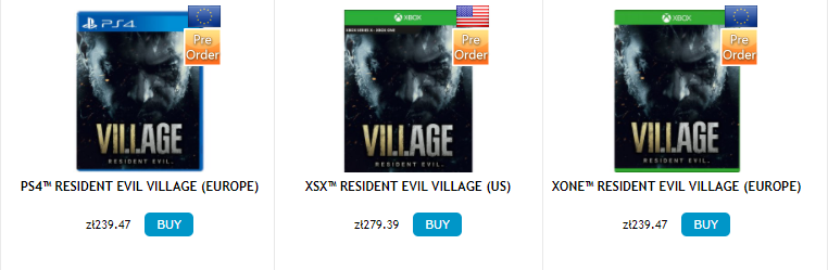 Resident Evil Village ceny PG