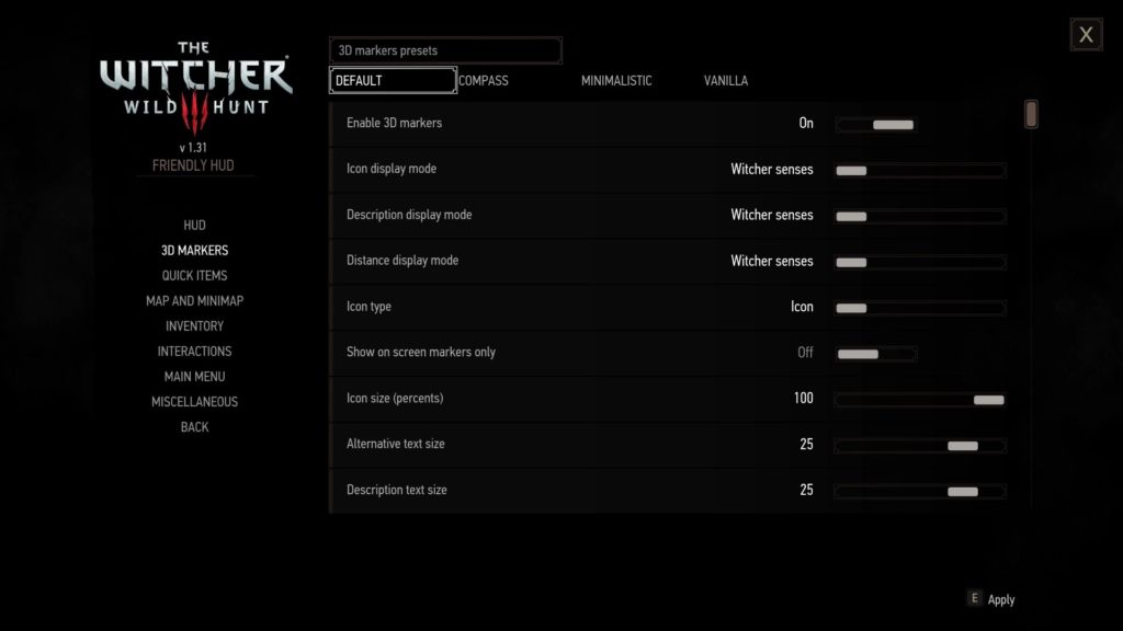 Wiedźmin 3 friendly hud