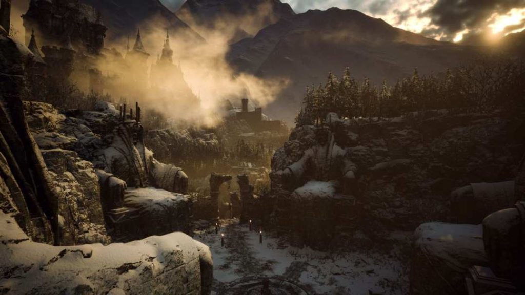 Górzysta panorama z Resident Evil Village