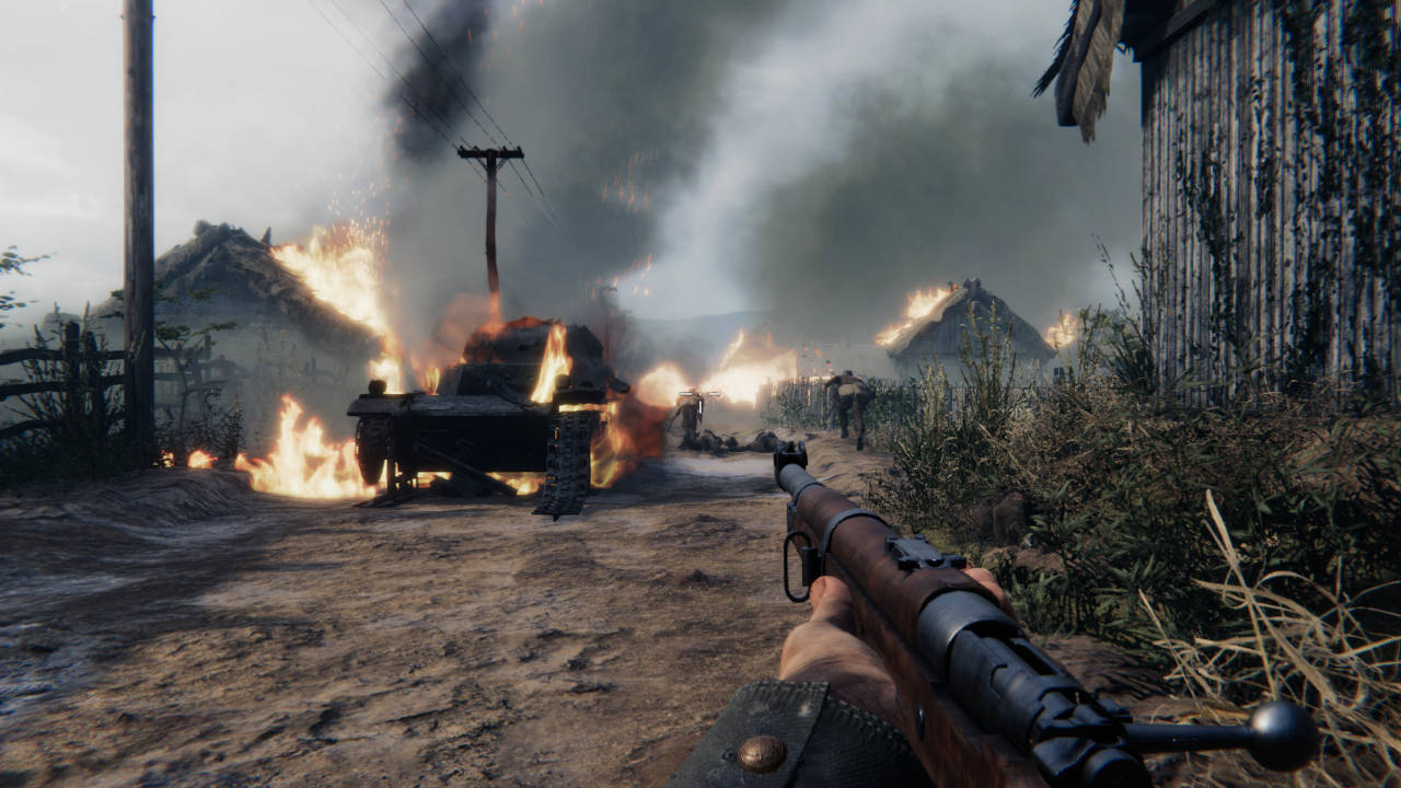 land of war - the beginning - płonący czołg