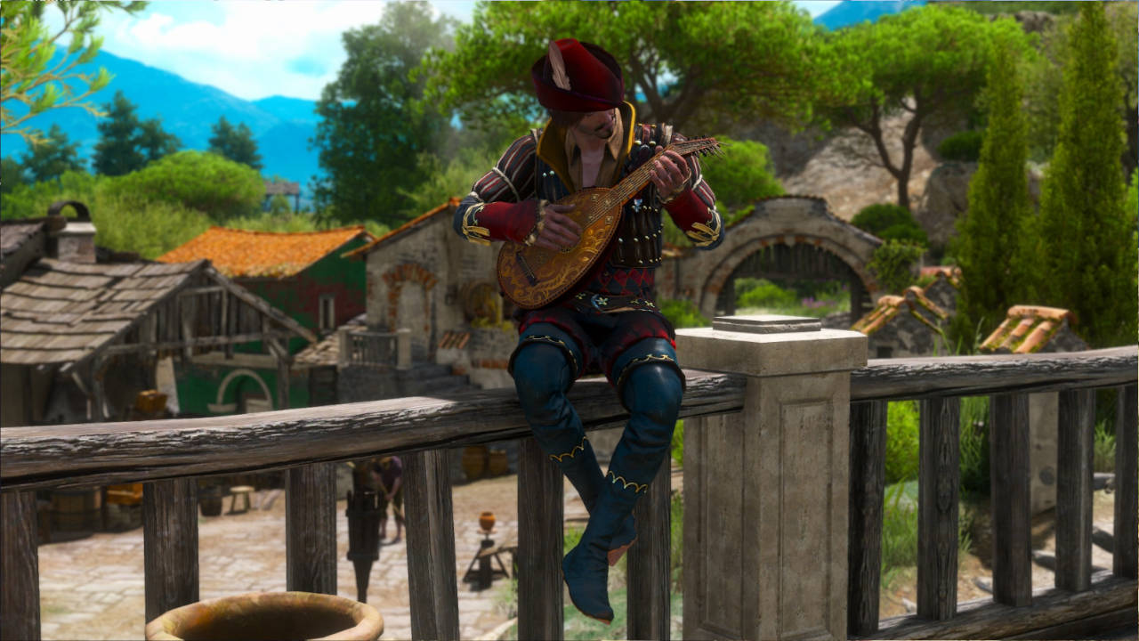 Jaskier ze zmienionym ubraniem w Wiedźmin 3: Dziki Gon