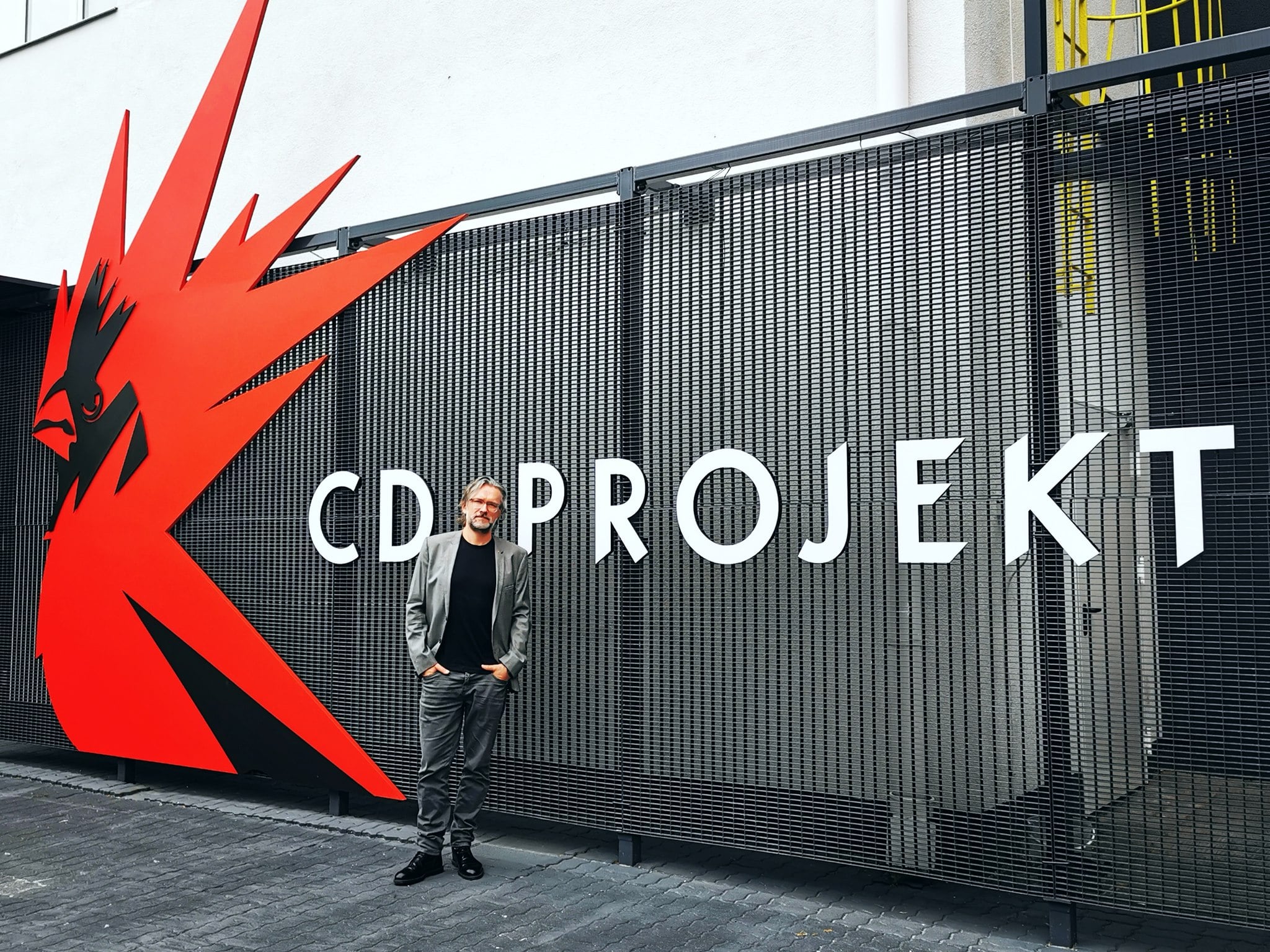 Piotr Rosiński w siedzibie CD Projekt