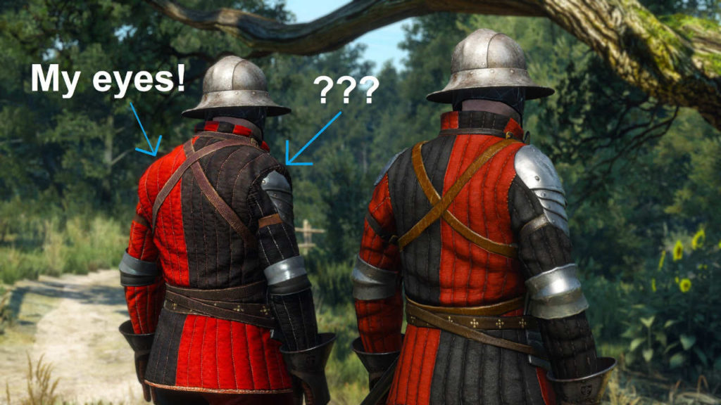 Wiedźmin 3 - dwójka żołnierzy redańskiej armii - porównanie