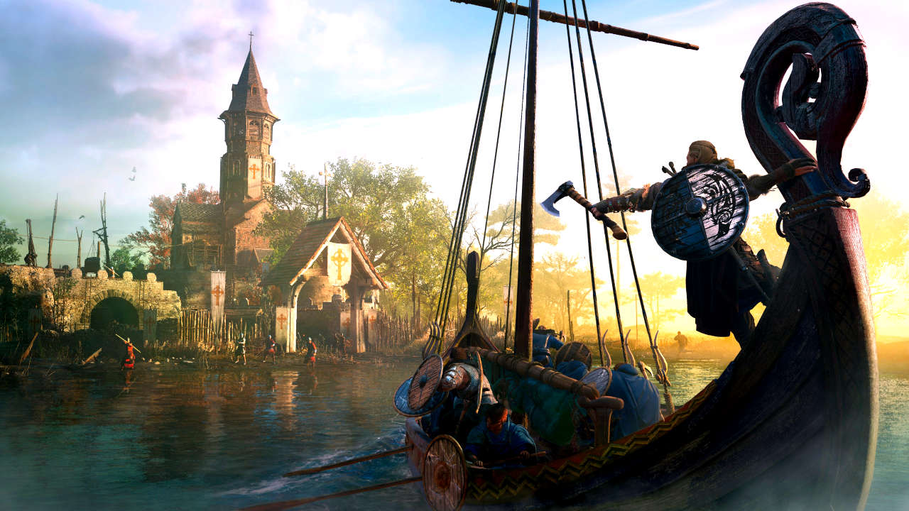 Assassin's Creed Valhalla - atak na wioskę przy wodzie