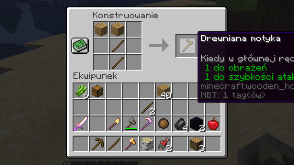 Minecraft - instrukcja wytwarzania motyki