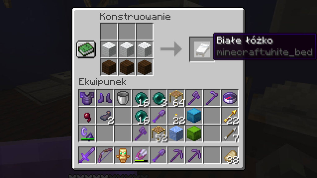 Minecraft - instrukcja wytwarzania łóżka
