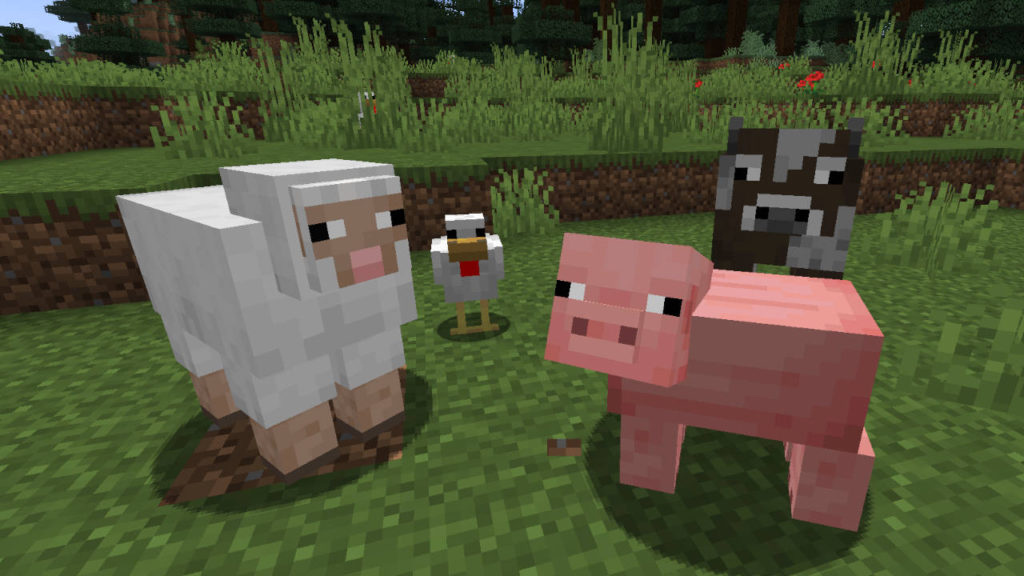Minecraft - owca, kura, świnia, krowa