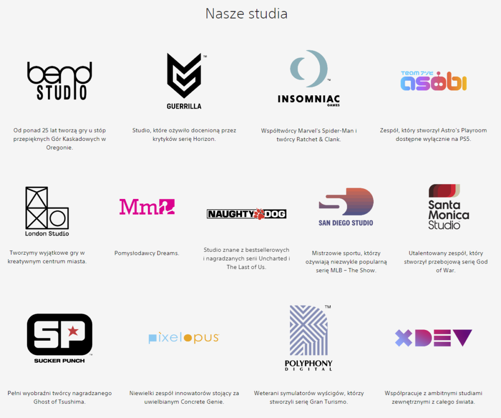 PlayStation Studios - zrzut ekranu