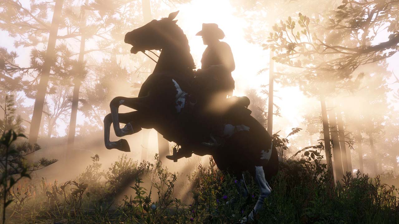 Red Dead Online - postać na koniu