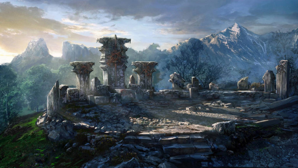 Wiedźmin 3 - Skellige concept art - ruiny budynku