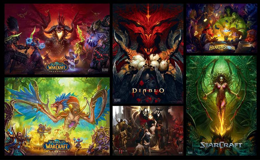 Good Loot puzzle - grafika przedstawiająca nowe warianty z World of Warcraft, Diablo, Diablo IV, Starcraft i Heartstone