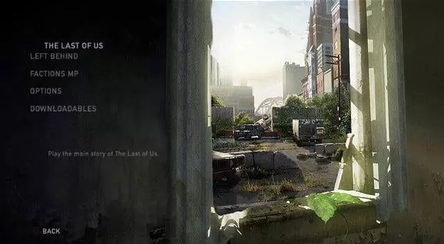 The Last of Us - grafika koncepcyjna nowego menu z widokiem na miasto przez okno