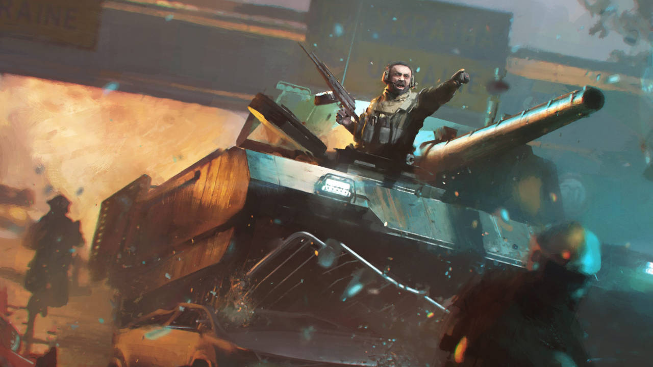 Battlefield 2042 - inżynier jedzie czołgiem na wrogów