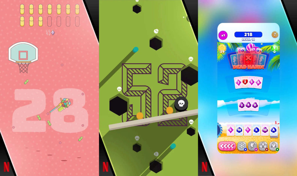 Netflix - Screenshoty z Shooting Hoops, Teeter (Up), Card Blast - PG