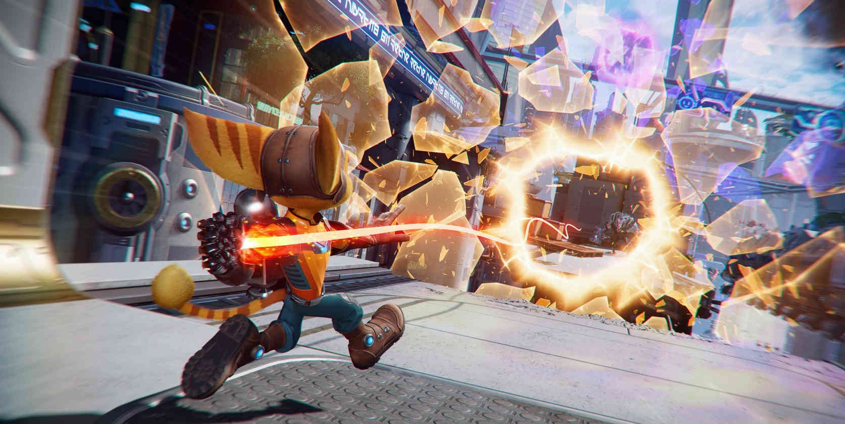 Wiewióra rzuca granatem przez portal do innego wymiaru.