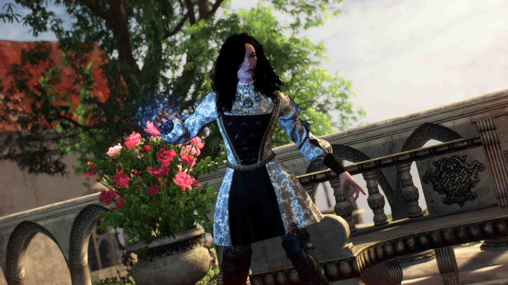 Kobieta w czarnych włosach rzuca czar.