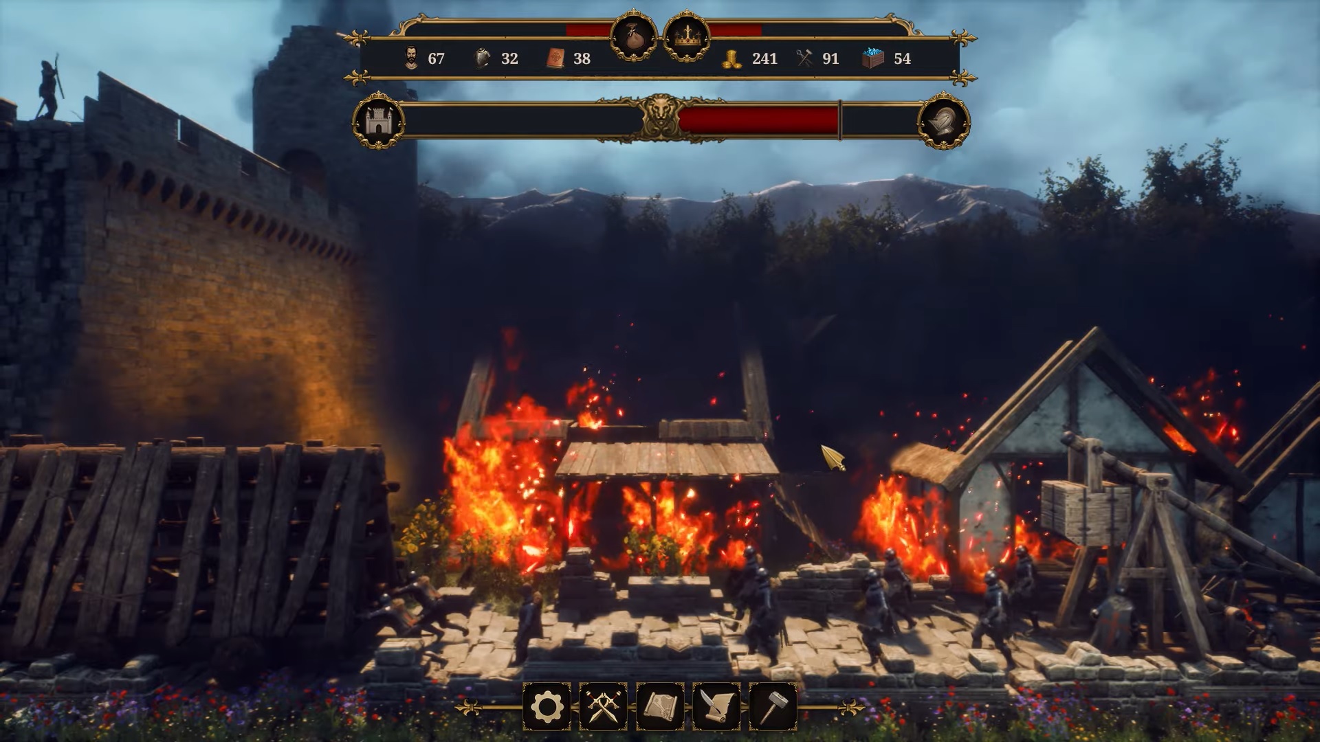 Castle Manager pożar