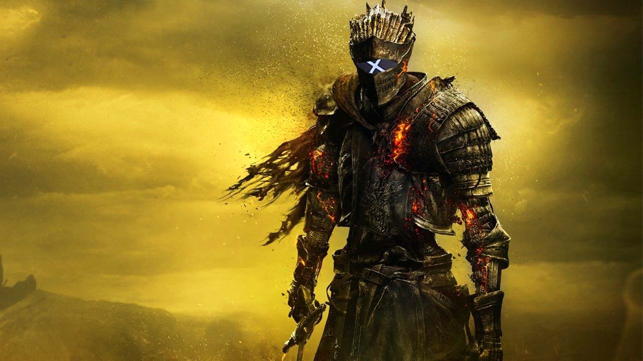 Dark Souls 3 - rycerz z X w hełmie