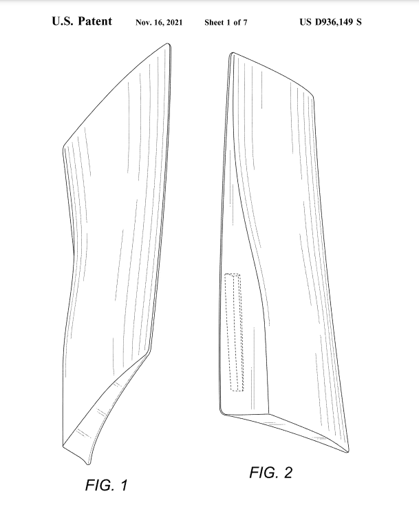 Patent paneli bocznych do PS5