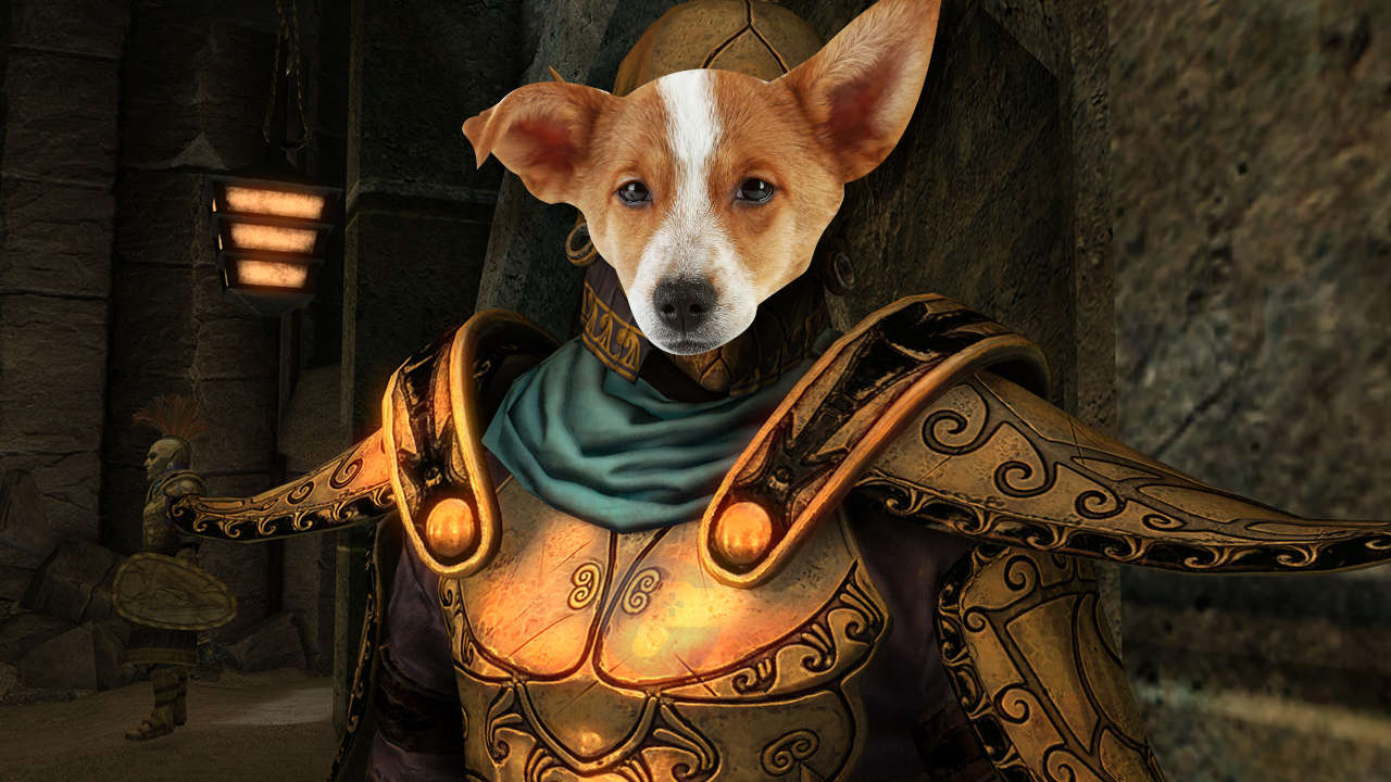 Skyrim - wilkołak - człowiek z głową psa