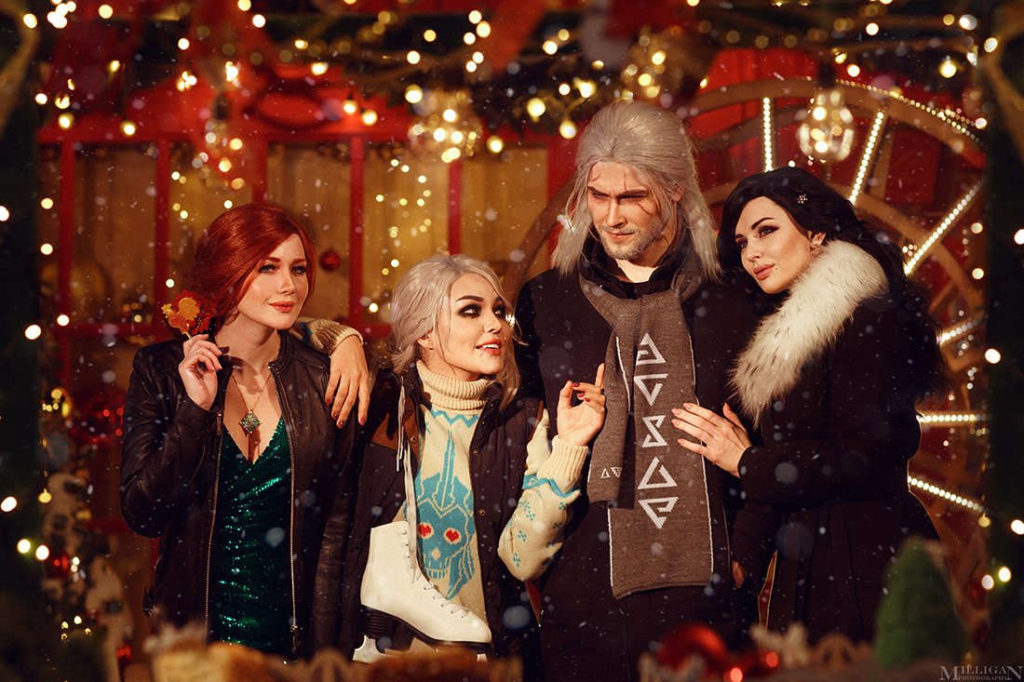 świąteczny cosplay - Triss, Ciri, Yennefer, Geralt, Triss