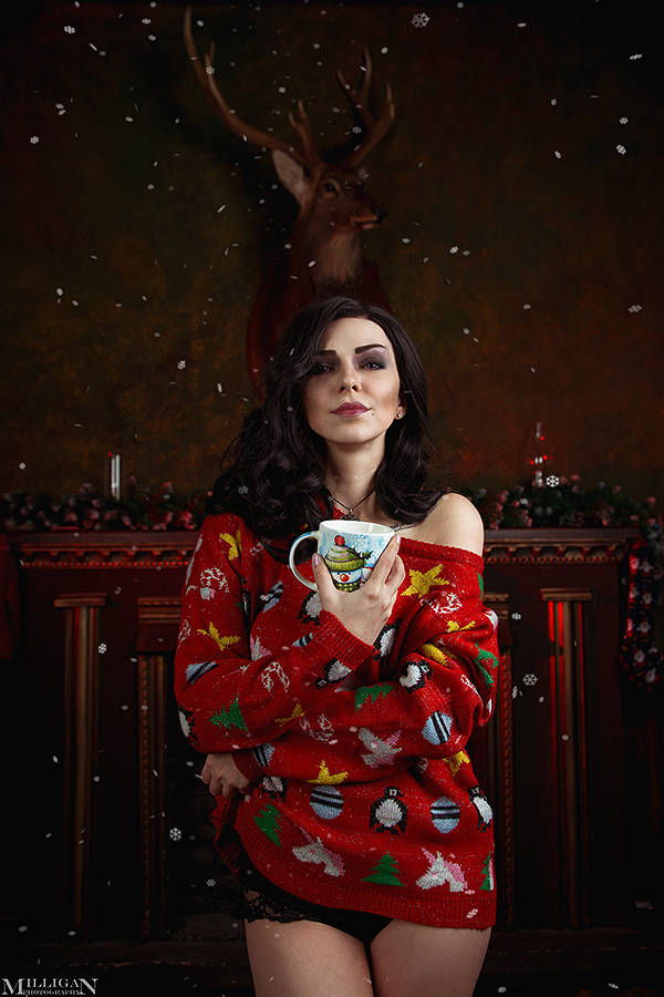 Wiedźmin 3 Dziki Gon - świąteczny cosplay - Yennefer