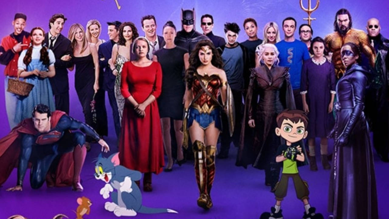 HBO Max - grafika informacyjna - bohaterowie filmów i seriali