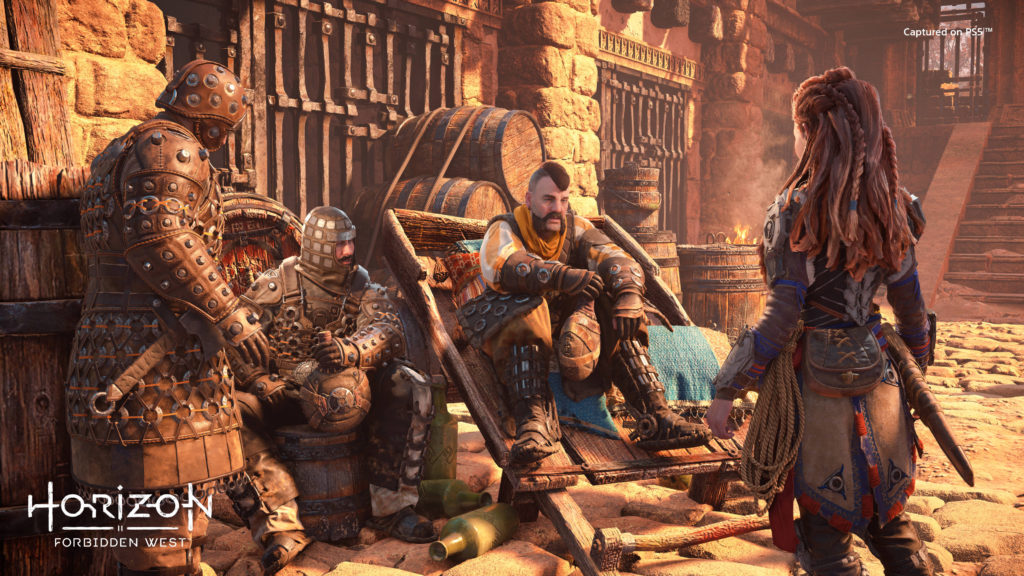 Horizon Forbidden West - Aloy rozmawia z sojusznikami, którzy dopiero co usiedli