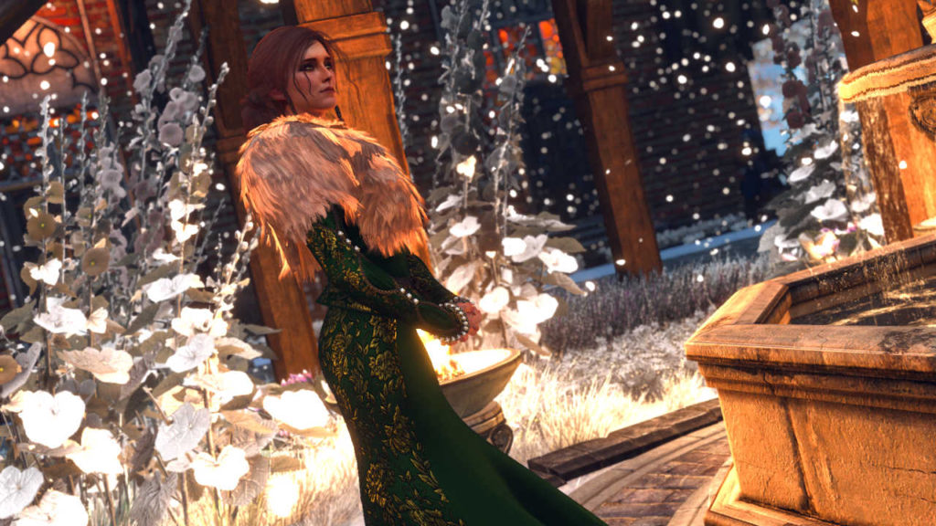 Wiedźmin 3 Dziki Gon - mod Christmas Triss - Triss w świątecznej sukni