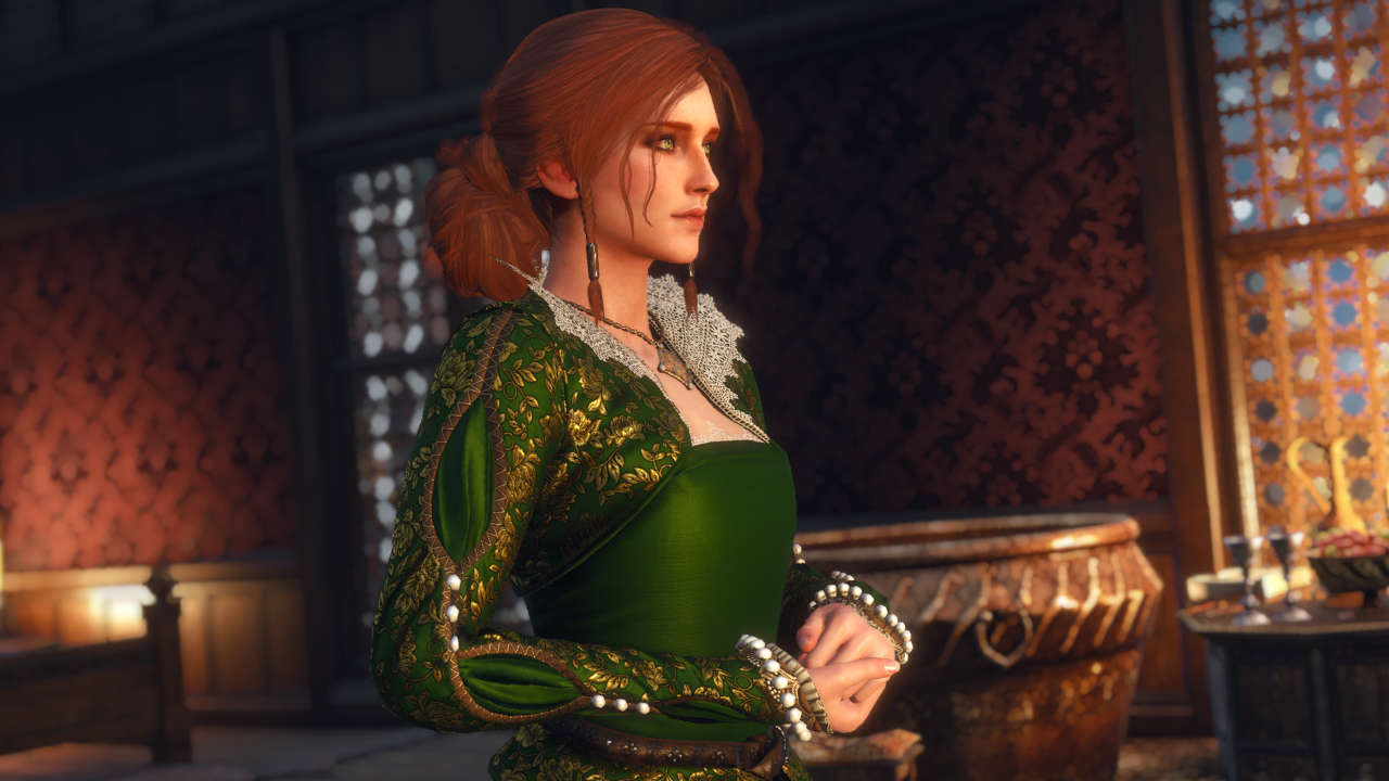 Wiedźmin 3 Dziki Gon - mod Christmas Triss - Triss w świątecznej sukni