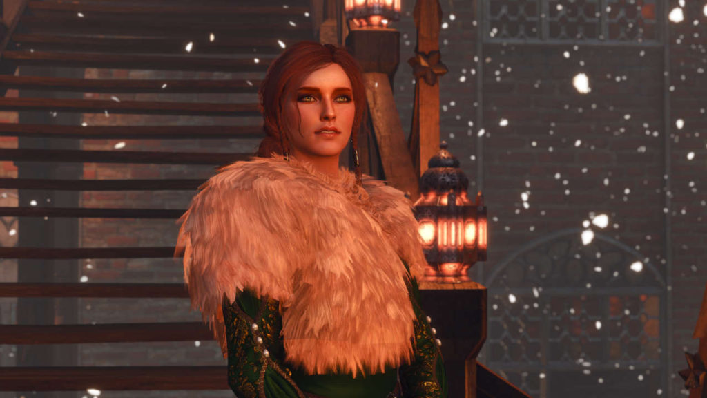 Wiedźmin 3 Dziki Gon - mod Christmas Triss - Triss w świątecznej sukni