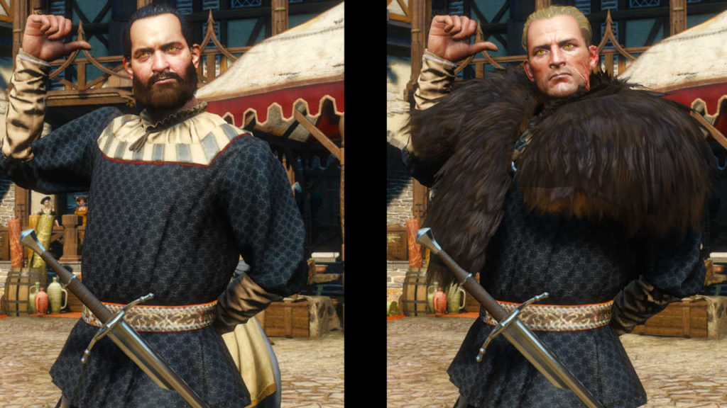 Wiedźmin 3 Dziki gon - mod witchers by the paws - Karadin - porównanie