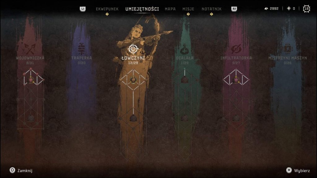 horizon forbidden west drzewko umiejętności