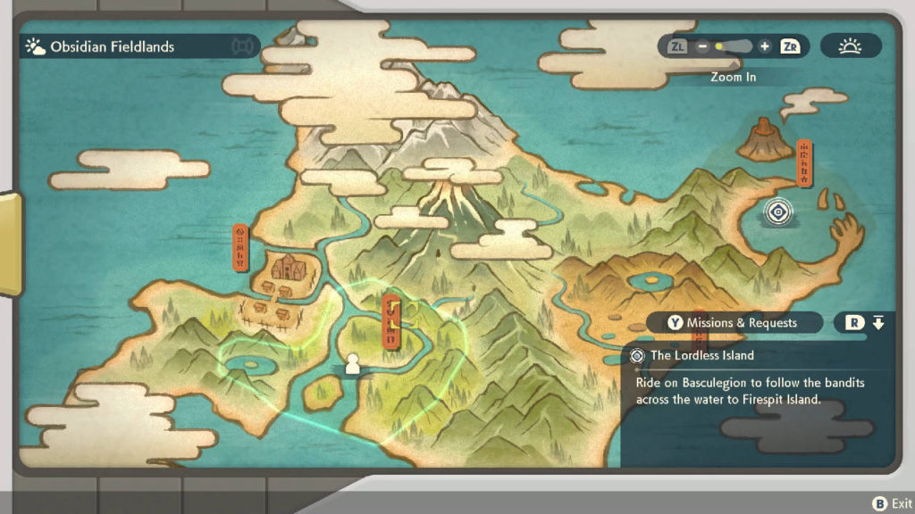 Pokemon Legends Arceus - mapa gry