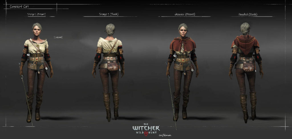 concept Ciri - czerwony płaszcz