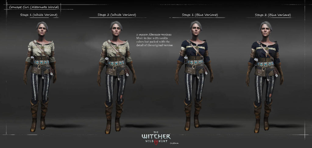Wiedźmin 3 Dziki Gon - concept Ciri - niebieskie ubranie