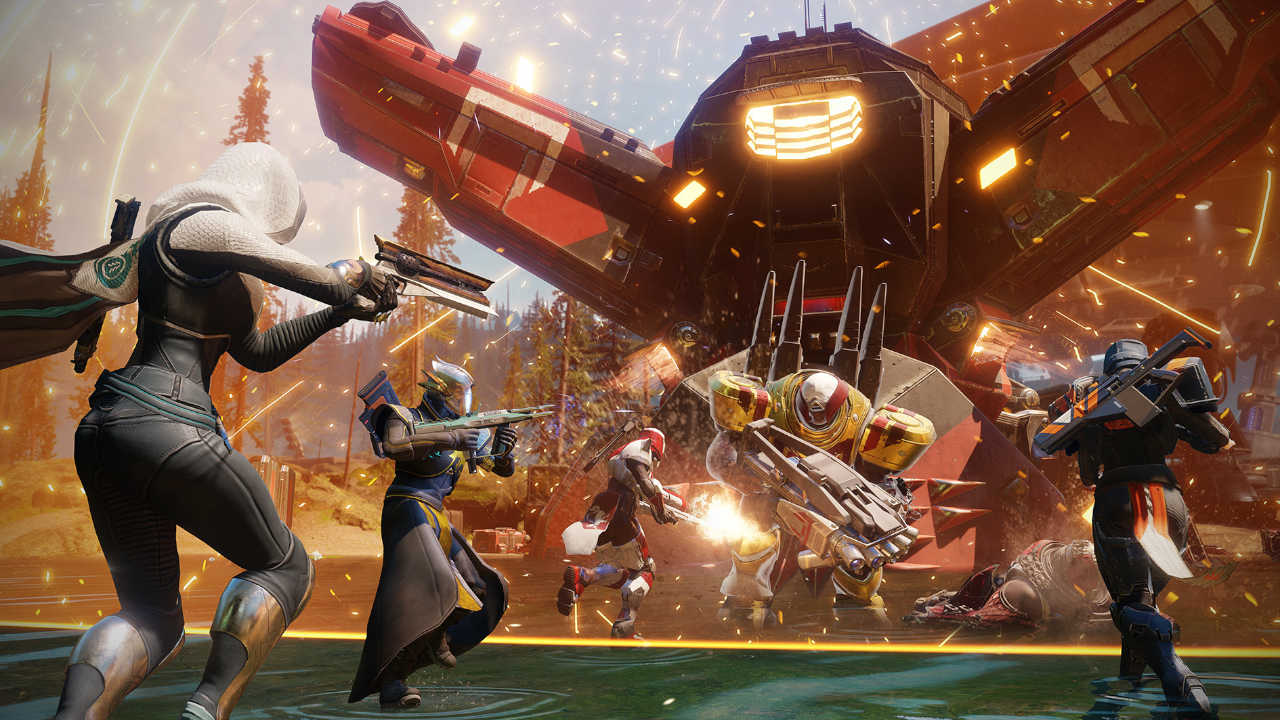 Destiny 2 - gracze walczą z bossem