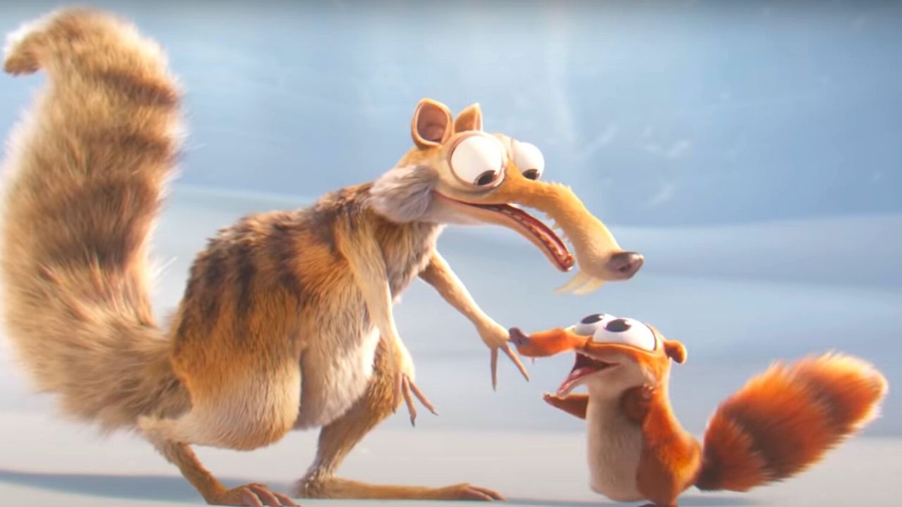 dwa wiewióry w serialu Ice Age: Scrat Tales