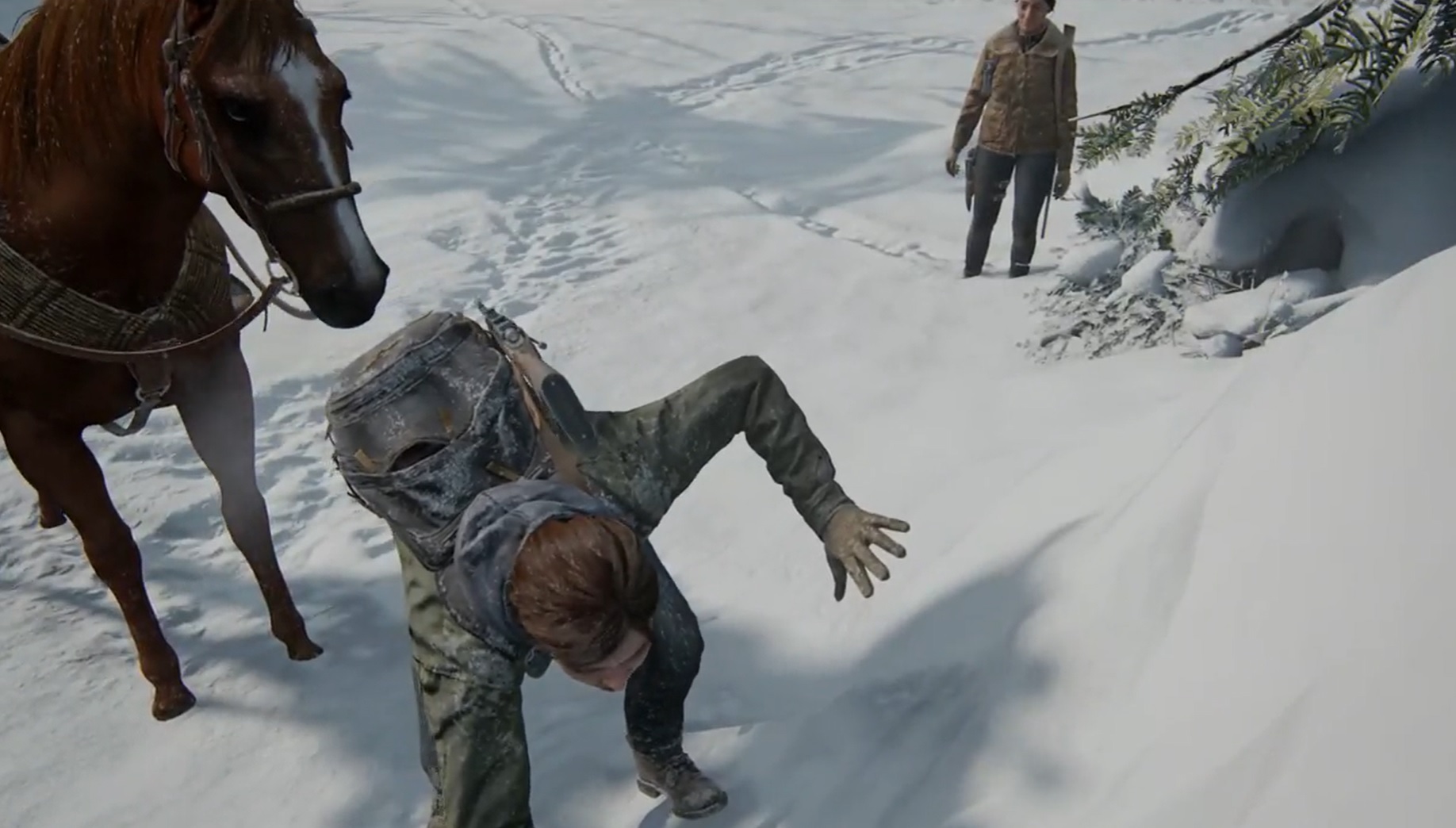 TLoU2 śnieg Ellie