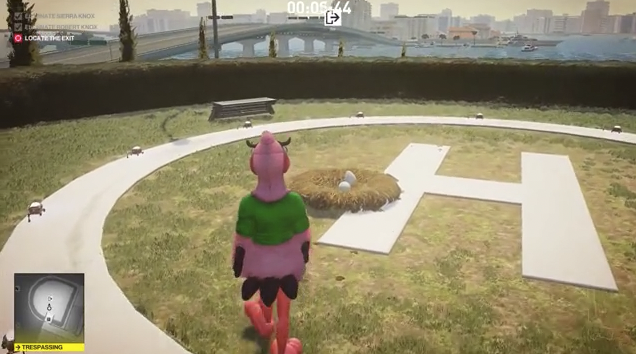 Gracz pokazuje sekretną ucieczkę w grze Hitman