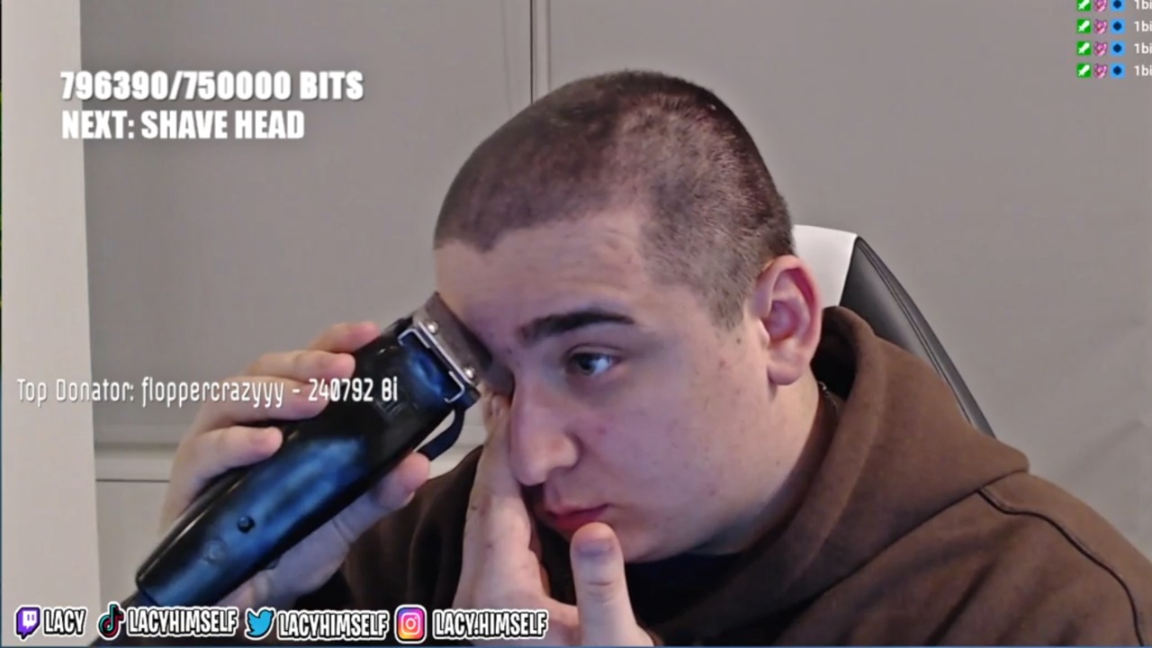 Streamer ogolił głowę i brwi na łyso. Widz oszukał go i uciekł z pieniędzmi